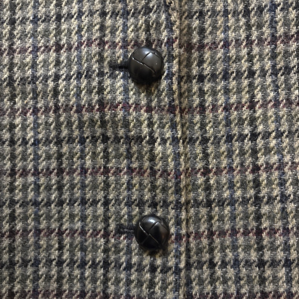 Vintage Lauren Ralph Lauren Women's 20W Tweed Plaid 100% Wool Houndstooth Blazer - Picture 6 of 10